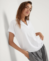 Brunello Cuicnelli Stretch Cotton Jersey T-shirt with Precious Neckline ~ White