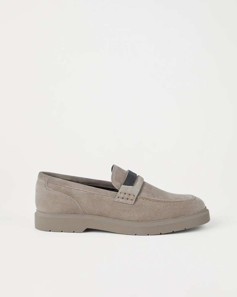 Brunello Cucinelli Penny Loafers ~ Light Grey