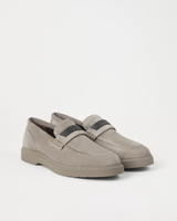 Brunello Cucinelli Penny Loafers ~ Light Grey