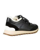 BRUNELLO CUCINELLI LAMB FUR AND LEATHER SHOES