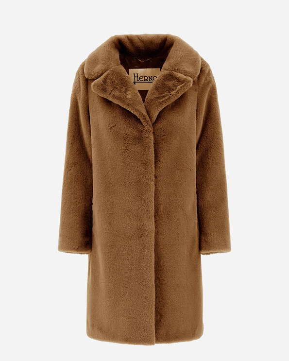 Herno Faux Fur Coat ~ Camel