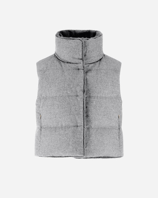 Herno  Silk & Cashmere Quilted Vest ~ Pearl Gray