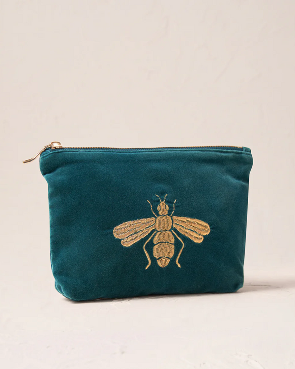 Honey Bee Mini Pouch ~ Rich Blue