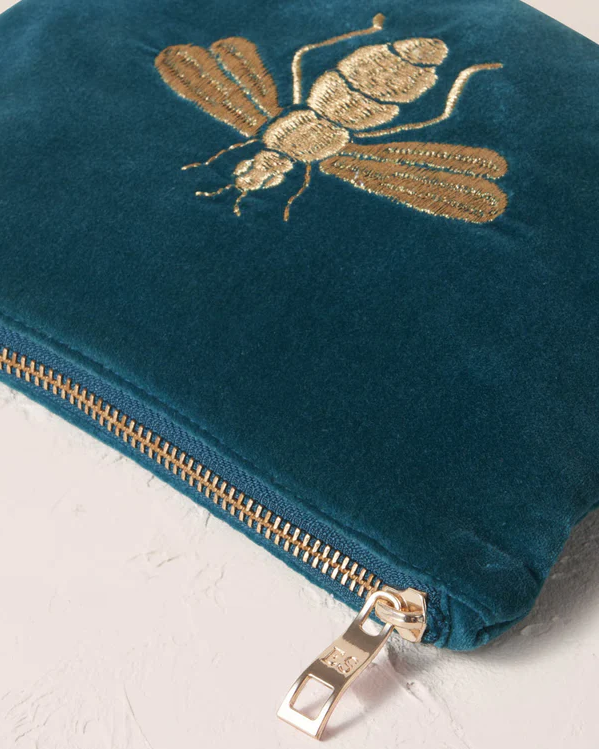 Honey Bee Mini Pouch ~ Rich Blue