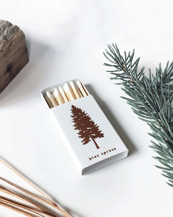 Small Blue Spruce Tree Matchbox