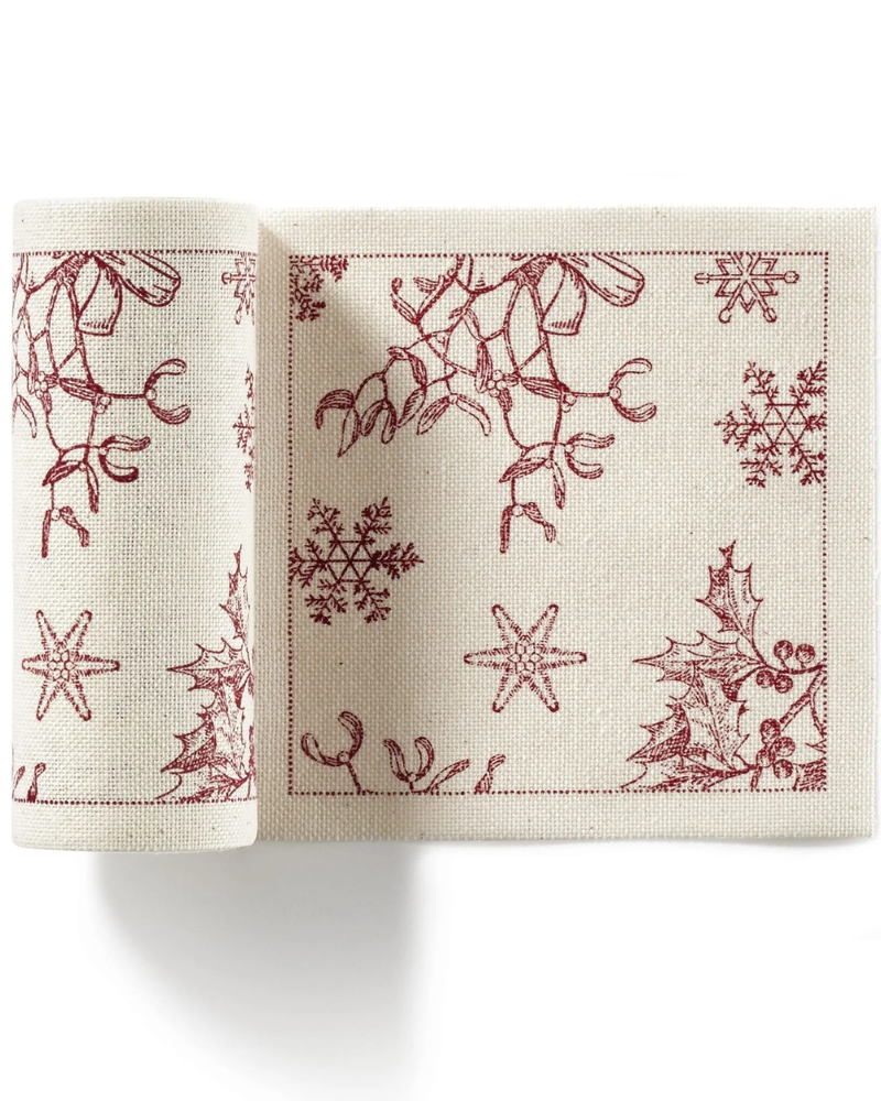 Recycled Cotton Cocktail Napkins ~ Classic Xmas