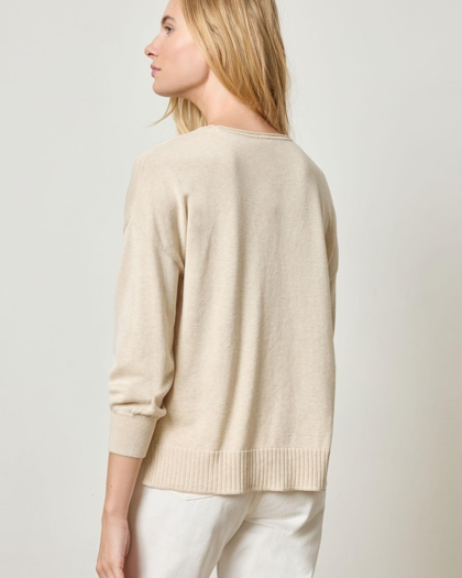 3/4 Sleeve Drop Shoulder Sweater ~ Husk