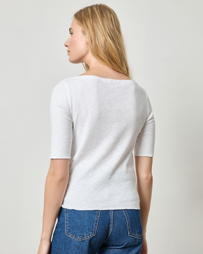 Elbow Sleeve Boatneck ~ White