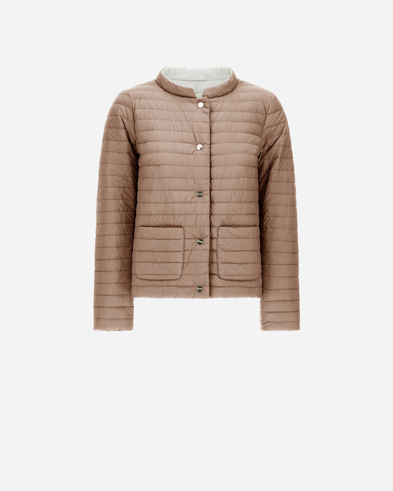 Herno Reversible Short Down Jacket ~ Milk White / Taupe