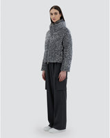 Herno Cape in Velvet Paillettes Jacket ~ Light Grey