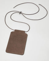 Brunello Cucinelli suede phone bag with shiny trim ~ Bark