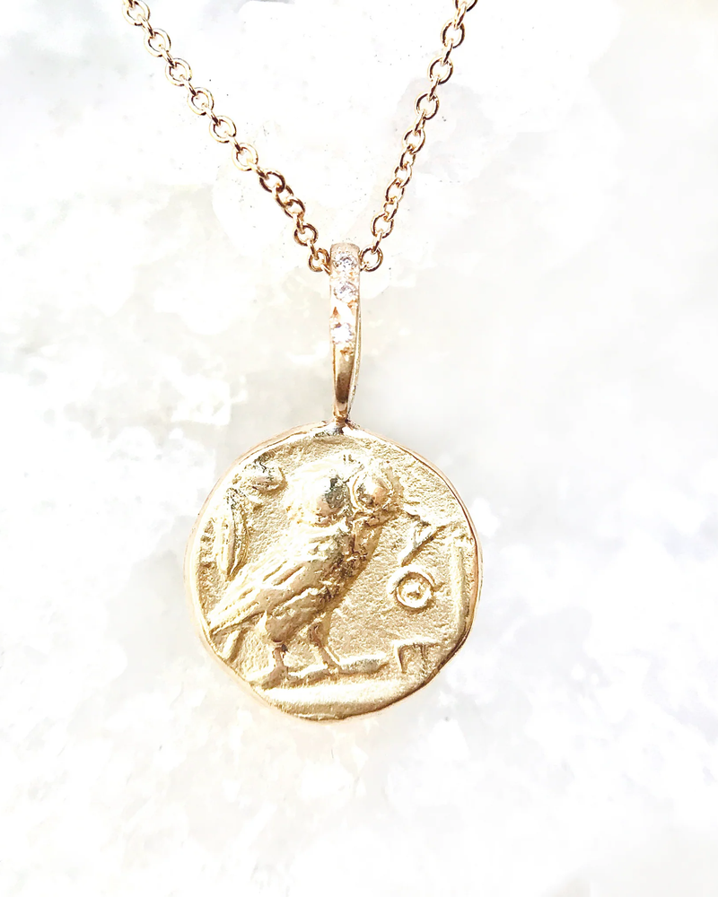 Robin Haley "Wisdom - Owl" Artifact Necklace in 14k Gold