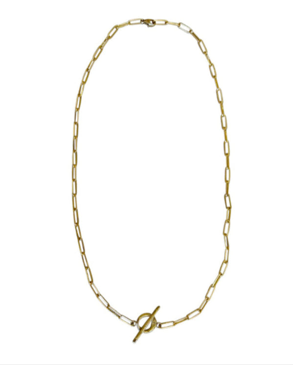 Robin Haley Paperclip Chain with Handmade Toggle in 14k Gold