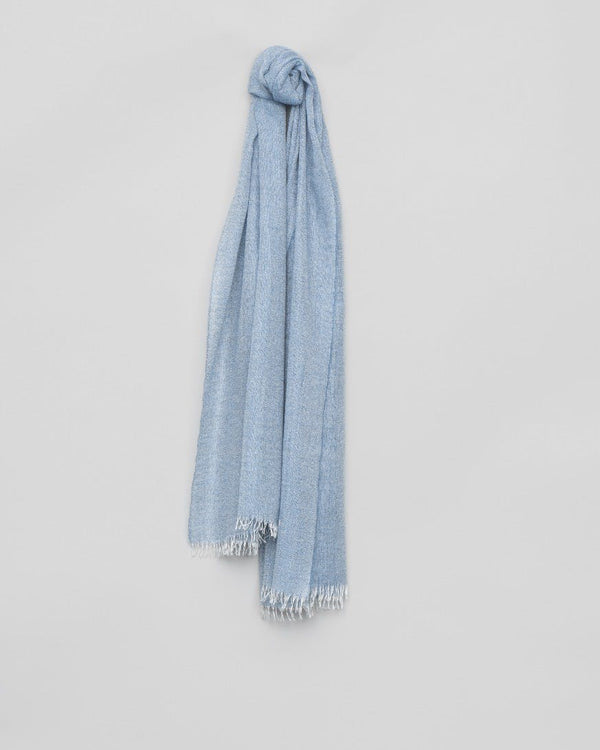 Begg x Co Staffa Solid Cashmere Silk Scarf ~ Summer Blue