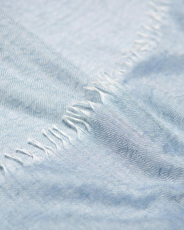 Begg x Co Staffa Solid Cashmere Silk Scarf ~ Summer Blue