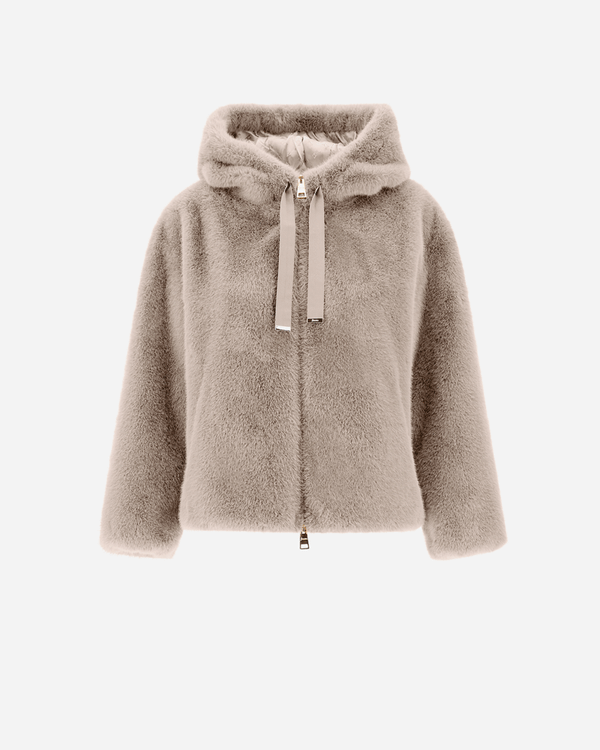 Herno Sweatshirt in Faux Mink Fur ~ Dove Grey