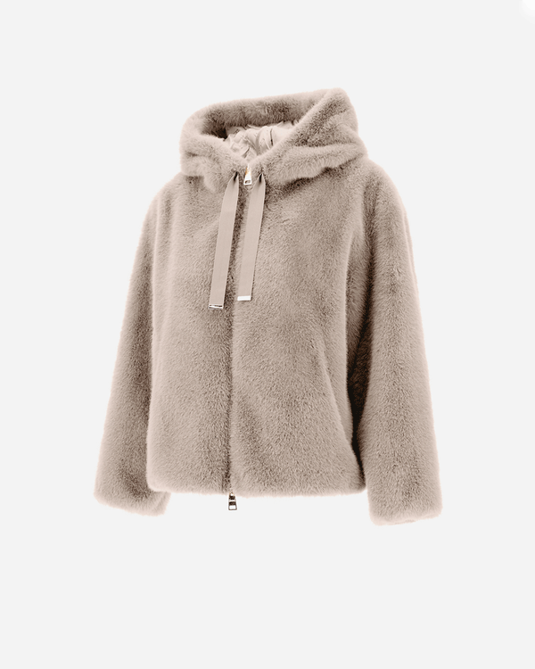 Herno Sweatshirt in Faux Mink Fur ~ Dove Grey