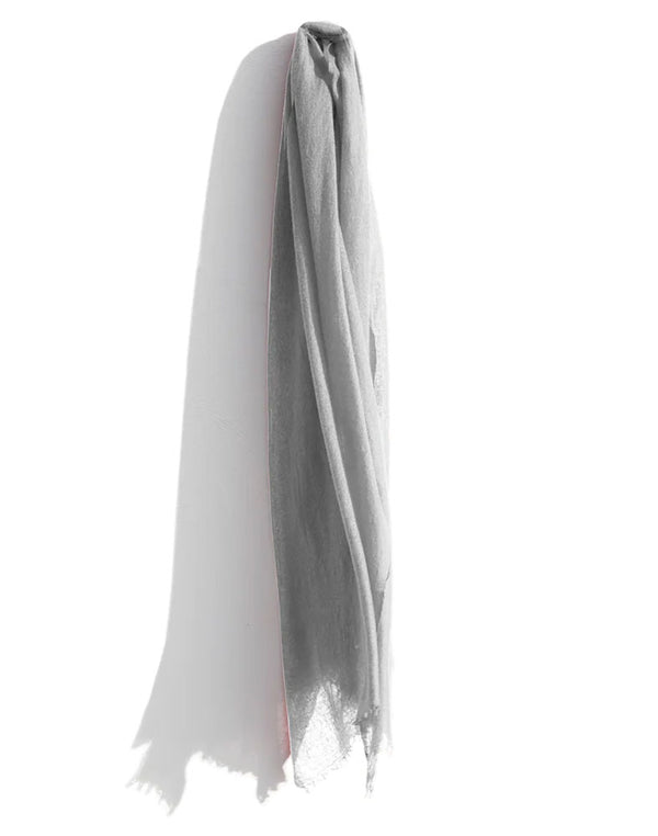 CASHMERE WHISPER FEATHERWEIGHT SCARF ~Silver