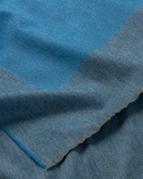 Begg x Co Arran Border Cashmere Blanket ~ Flannel Grey Azure