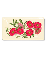 Pink Garden 5 Stem Roses Decoupage Glass Tray
