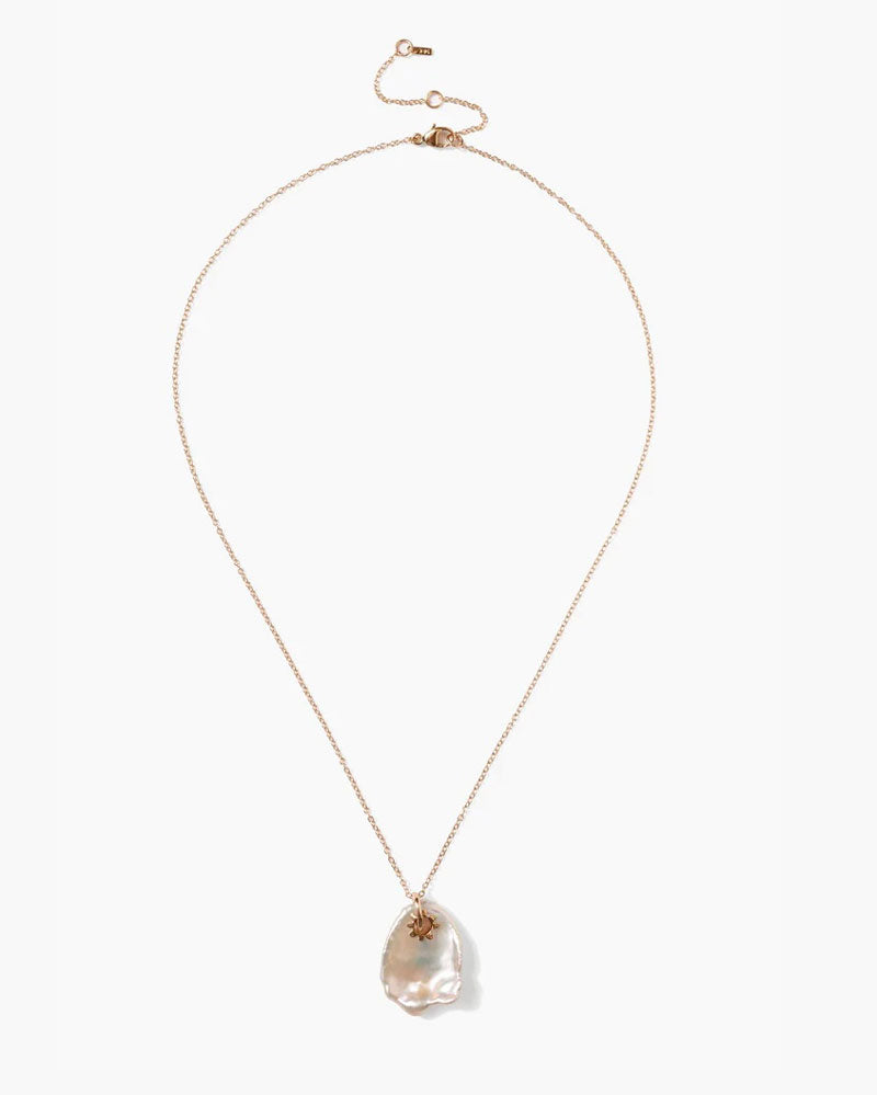 14K Necklace with White Keshi Pearl