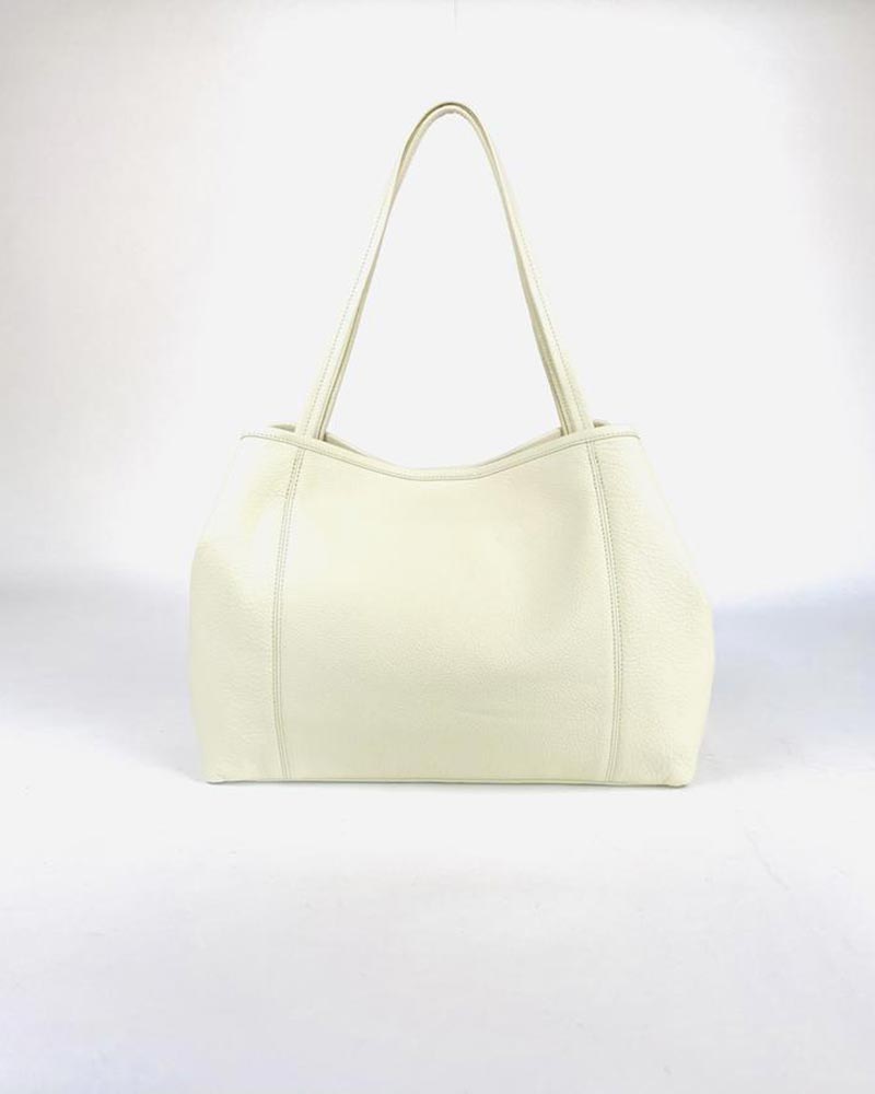 Makena Tote ~ Milk Pebble Grain