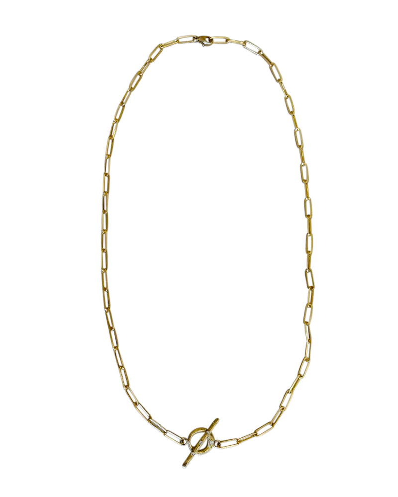 Robin Haley Paperclip Chain with Handmade Toggle in 14k Gold
