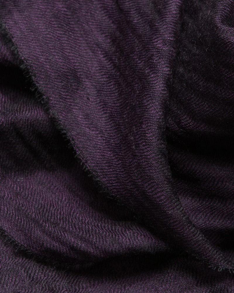 Begg x Co Staffa Cashmere Silk Scarf ~ Black Grape